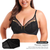 B-E Cup 2 Colors Ultra-thin Lace Mesh See-through Large Size Bra Push-up Sexy Support Underwear Bra 3/2 Cup Type Comfortable