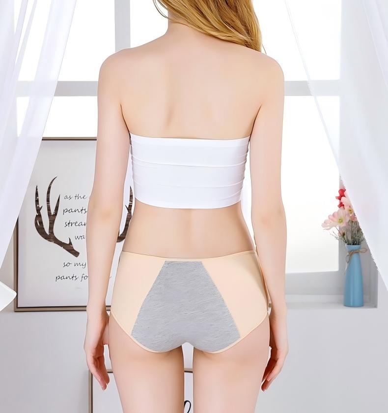 Pure Cotton Mid-Waist Period Panties Breathable Anti-Leak Everyday