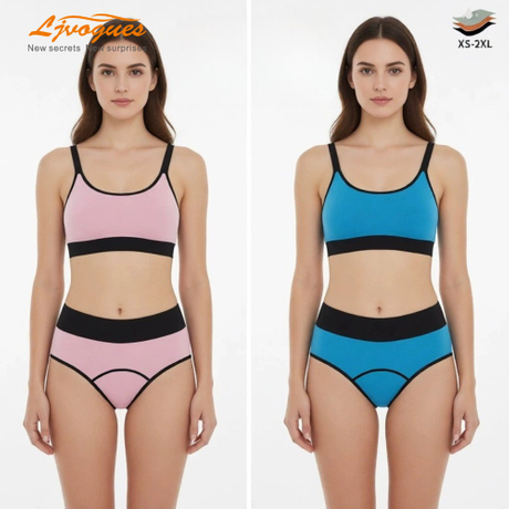 Viscose High-Waisted Period Panties with Contrast Elastic Waistband | 3-Layer Extended Coverage | 6 Colors | OEM Wholesale