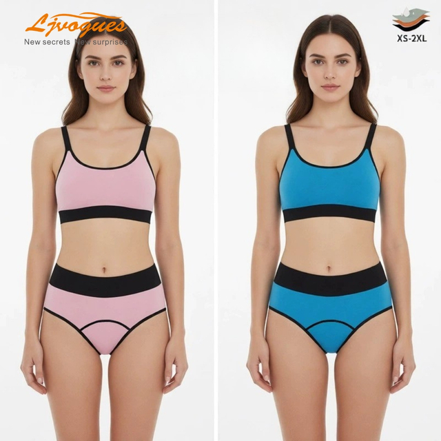 Viscose High-Waisted Period Panties with Contrast Elastic Waistband | 3-Layer Extended Coverage | 6 Colors | OEM Wholesale