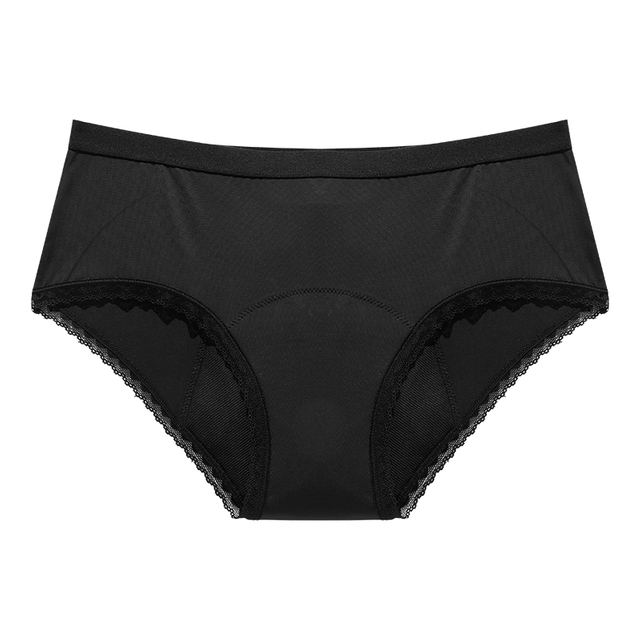 Lace Cotton 4-Layer Leak-Proof Period Panties | Heavy Flow (40-45ml) Menstrual Briefs | OEM/ODM Custom Manufacturer