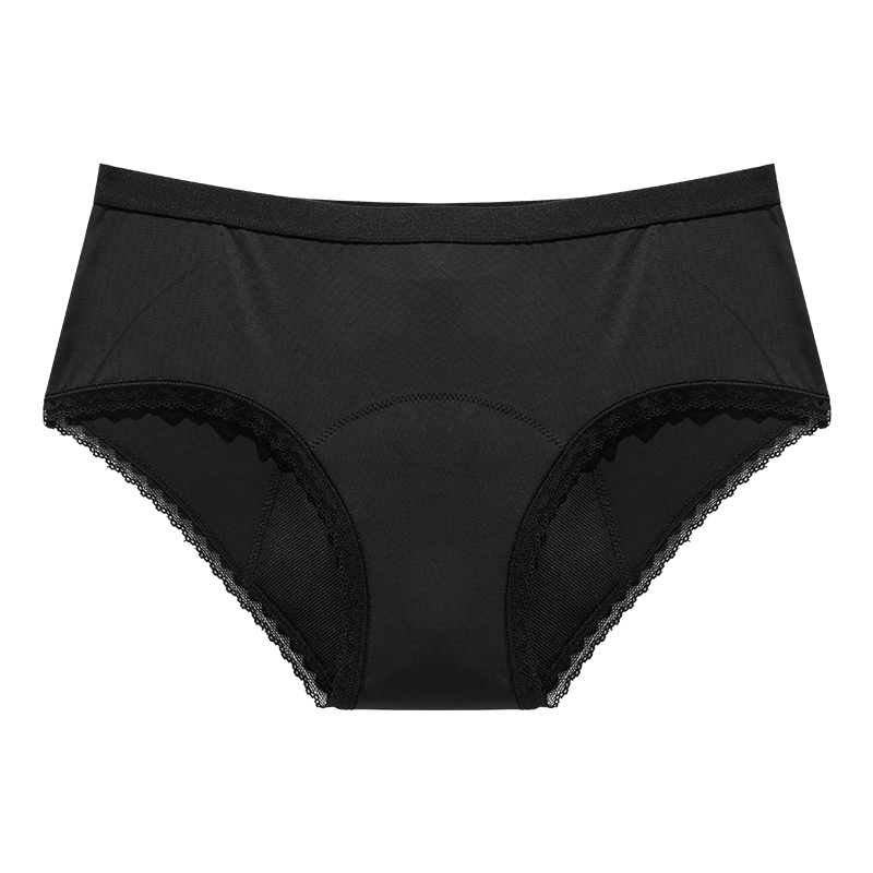 Lace Cotton 4-Layer Leak-Proof Period Panties | Heavy Flow (40-45ml) Menstrual Briefs | OEM/ODM Custom Manufacturer