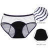 Teen Extended Crotch Period Panties with Stripe Pattern Breathable Design