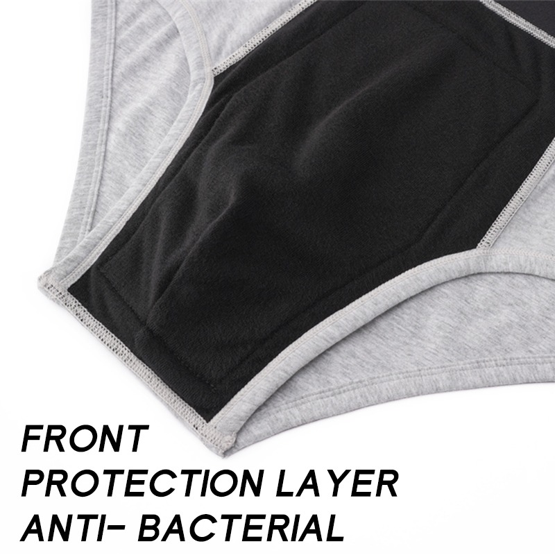 Model SH-001MIBBR Men's Leak-Proof Briefs (50-150ml, Heathered, Contrast Waistband)