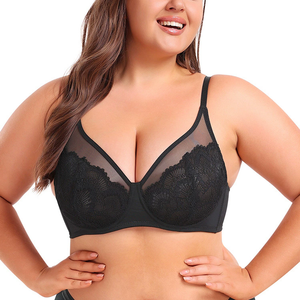  Wholesale Plus Size Ultra-Thin Lace Mesh Push-Up Bra