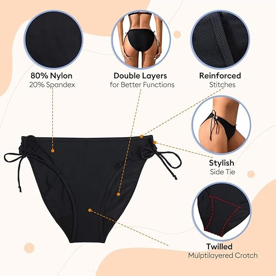 Wholesale Side Tie Period Swim Bottoms | Leakproof Swimwear OEM