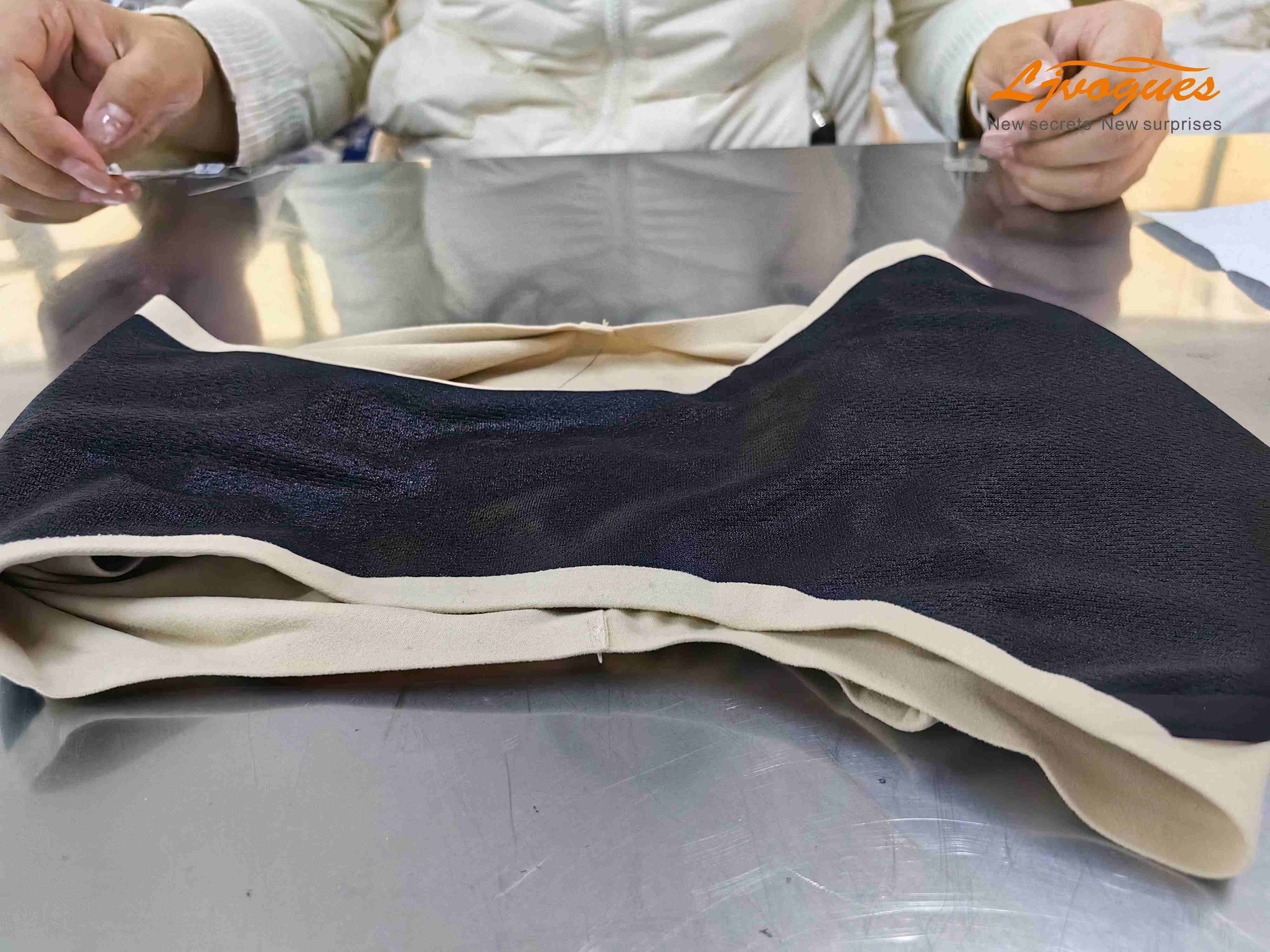 Sample testing before production of menstrual swimwear