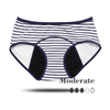 Teen Extended Crotch Period Panties with Stripe Pattern Breathable Design